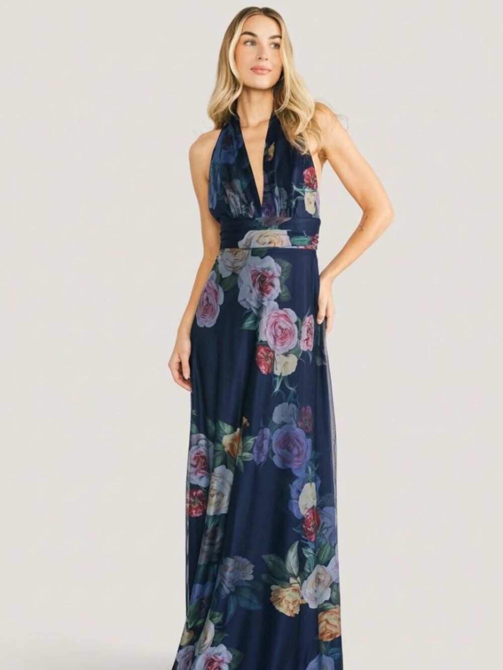 Baltic Born Dresden Halter Maxi Dress – Navy Floral (NEW W/TAGS)